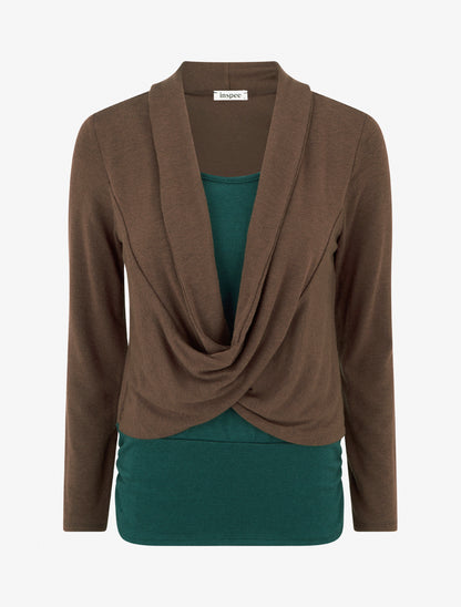 Pull à doublure en trompe l&