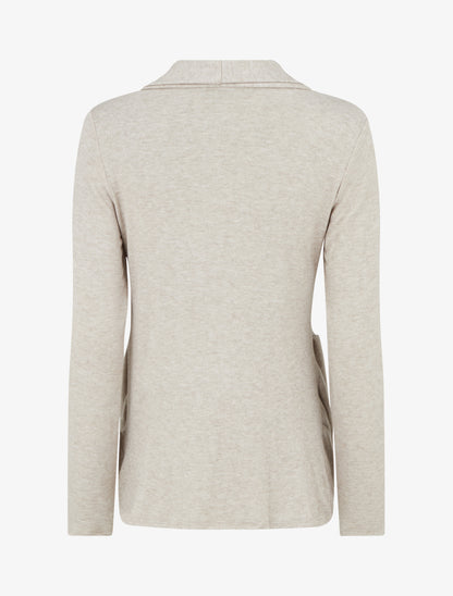 Pull style gilet effet torsader avec doublure à dentelle - Taupe/noir - 2