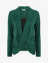 Pull style gilet effet torsader avec doublure à dentelle - Vert foncé/noir - 1