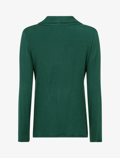 Pull style gilet effet torsader avec doublure à dentelle - Vert foncé/noir - 2