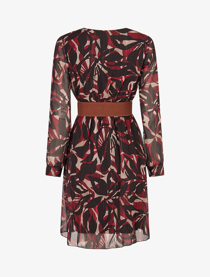 Robe légère en voile lamé imprimé abstrait - Noir - 2