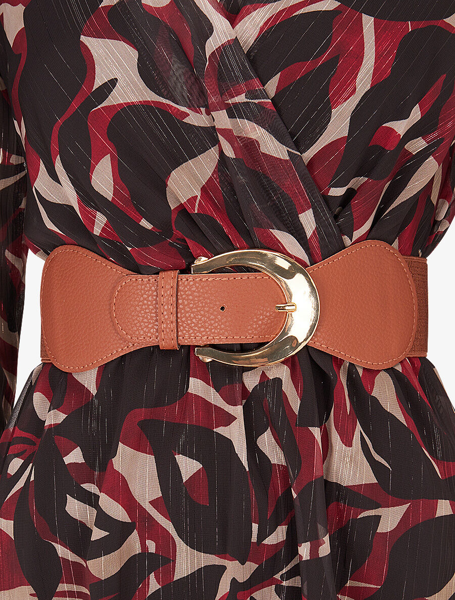 Robe légère en voile lamé imprimé abstrait - Noir - 3