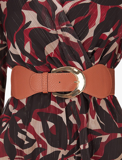 Robe légère en voile lamé imprimé abstrait - Noir - 3