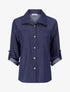 Chemise droite basique à poches plaquées - Bleu denim - 1