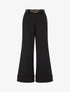 Pantalon taille haute à revers - Noir - 1
