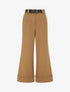 Pantalon taille haute à revers - Camel - 1