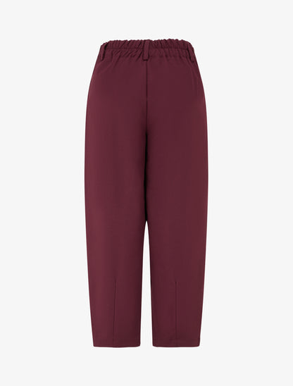 Pantalon uni à fermeture boutonnée - Lie de vin - 2