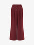 Pantalon ample à taille haute élastiquée et boutonnée - Bordeaux - 1
