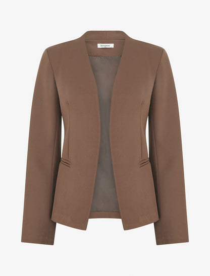 Veste droite à épaulettes - Marron clair - 1
