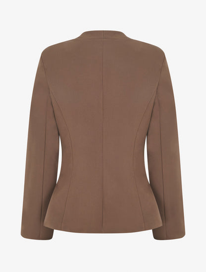 Veste droite à épaulettes - Marron clair - 2