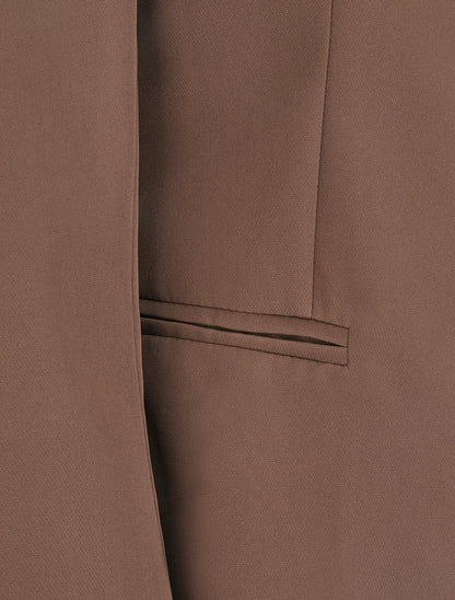 Veste droite à épaulettes - Marron clair - 3