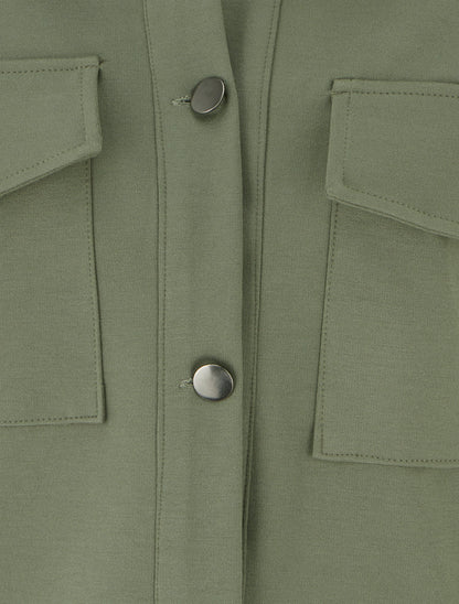 Veste unie à poignets élastiqués - Kaki - 3