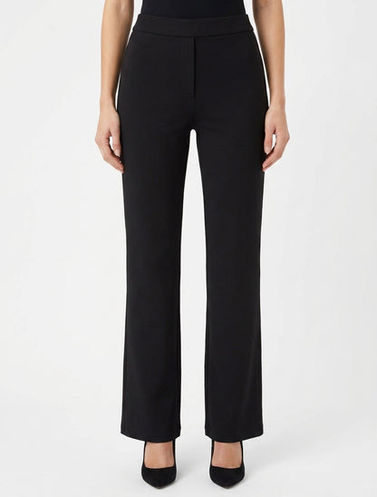 Pantalón liso de corte recto - Negro