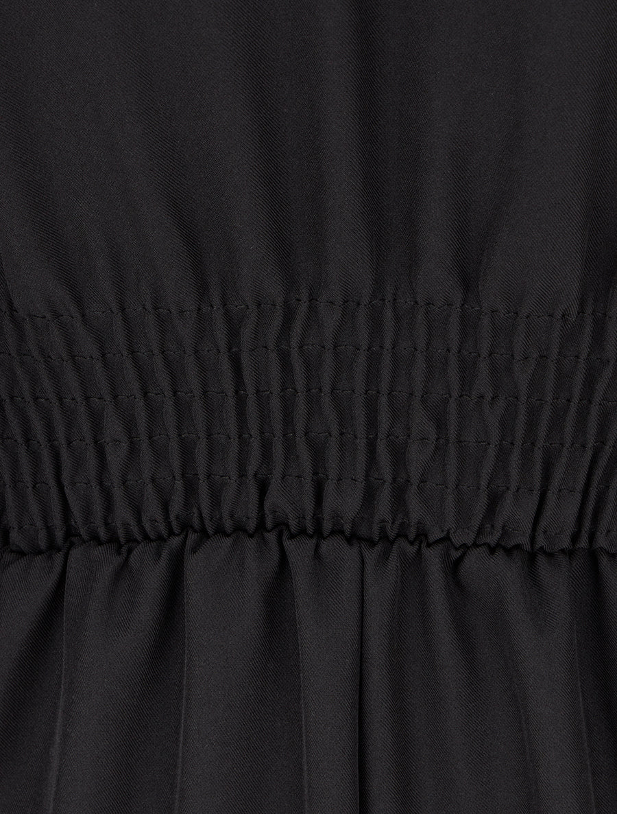 Combinaison manches longues à taille effet drapé - Noir - 3