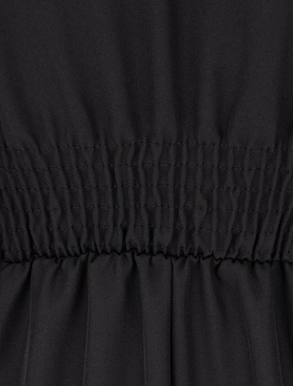 Combinaison manches longues à taille effet drapé - Noir - 3