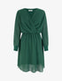 Robe évasée en voile à col cache-coeur - Vert foncé - 1