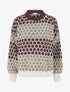 Pull en mohair mélangé à motif ronds - Bordeaux/taupe - 1