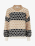 Pull en mohair mélangé à motif ronds - Camel/noir - 1
