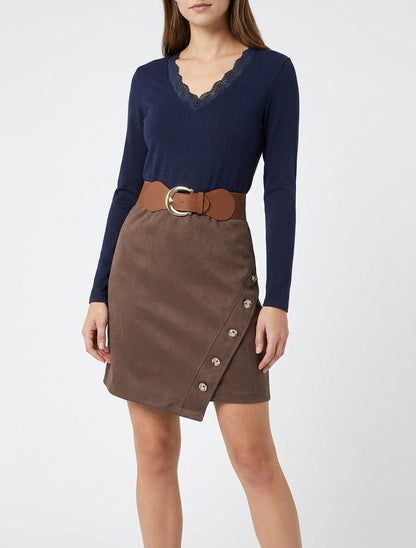 Vestido recto bicolor - Marine