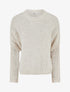 Pull uni à manches longues bimatière - Beige - 1