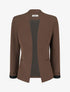 Veste droite unie à épaulettes - Marron - 1