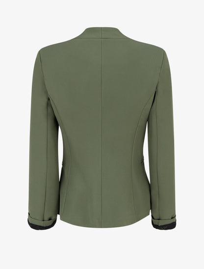 Veste droite unie à épaulettes - Kaki - 2