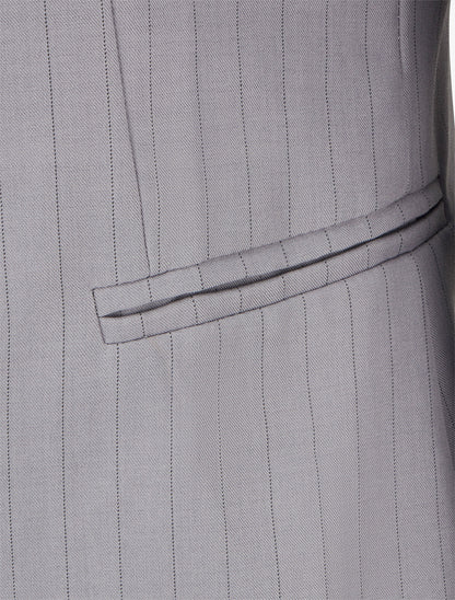 Blazer rayé à col droit - Gris - 3
