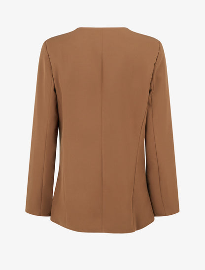 Blazer uni boutonné - Camel - 2