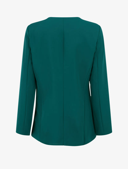 Blazer uni boutonné - Bleu canard - 2