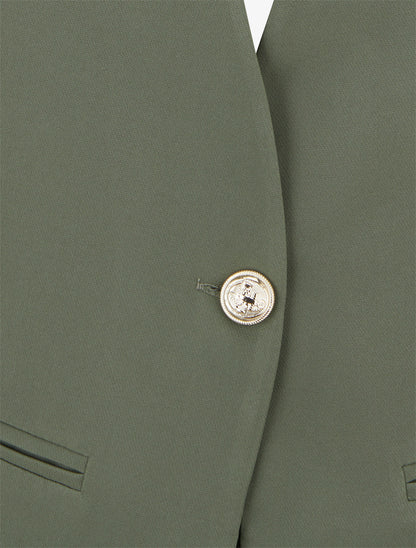 Blazer uni boutonné - Kaki - 3