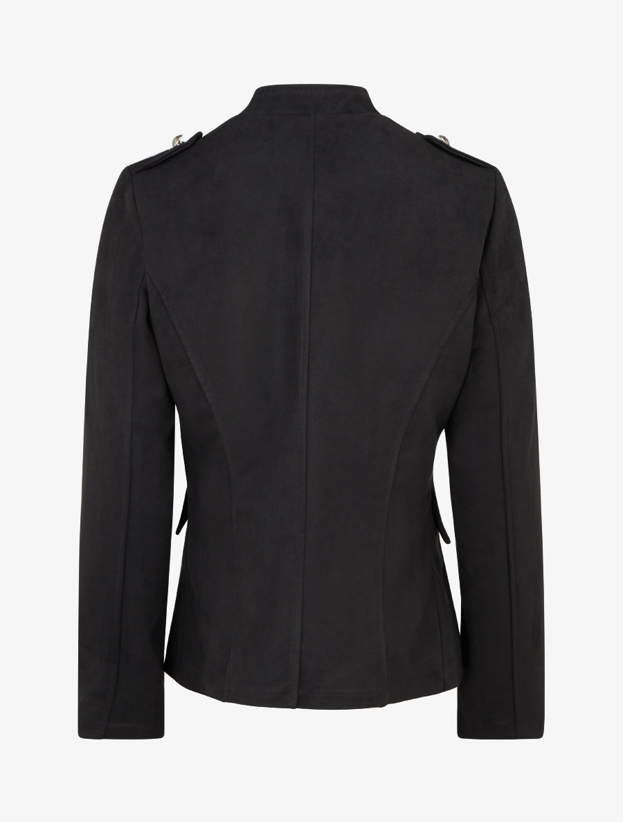 Veste en suédine style officier - Noir - 2