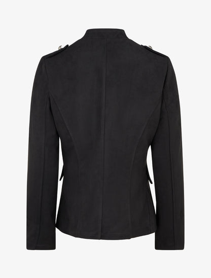 Veste en suédine style officier - Noir - 2