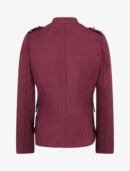 Veste en suédine style officier - Bordeaux - 2