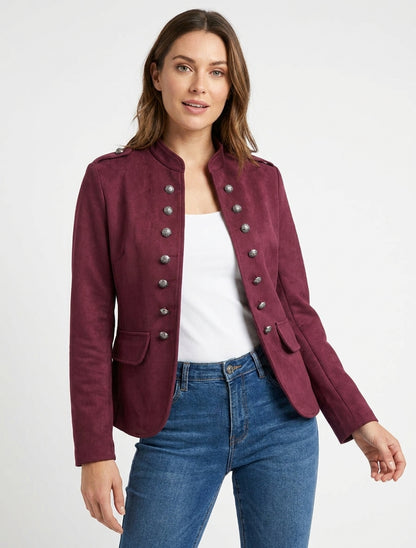 Chaqueta de ante estilo militar - Burdeos