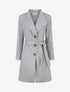 Manteau long boutonné ceinturé à la taille - Gris - 1