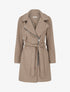 Manteau long à zip asymétrique ceinturé à la taille - Camel - 1