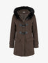 Duffle-coat uni à capuche - Marron - 1