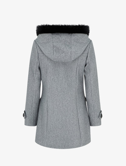 Duffle-coat uni à capuche - Gris - 2