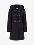Duffle-coat droit à capuche - Noir - 1
