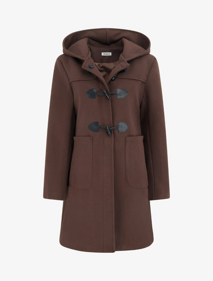 Duffle-coat droit à capuche - Marron - 1