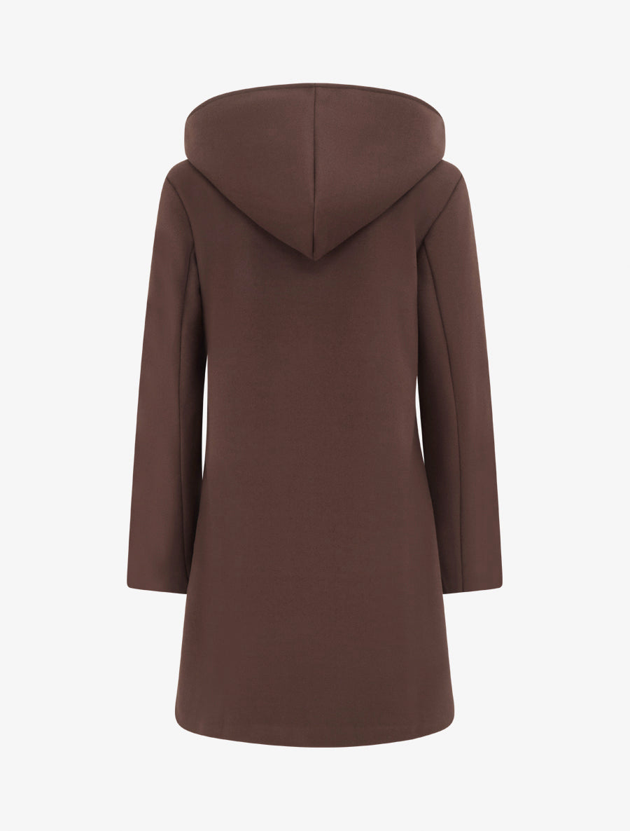 Duffle-coat droit à capuche - Marron - 2