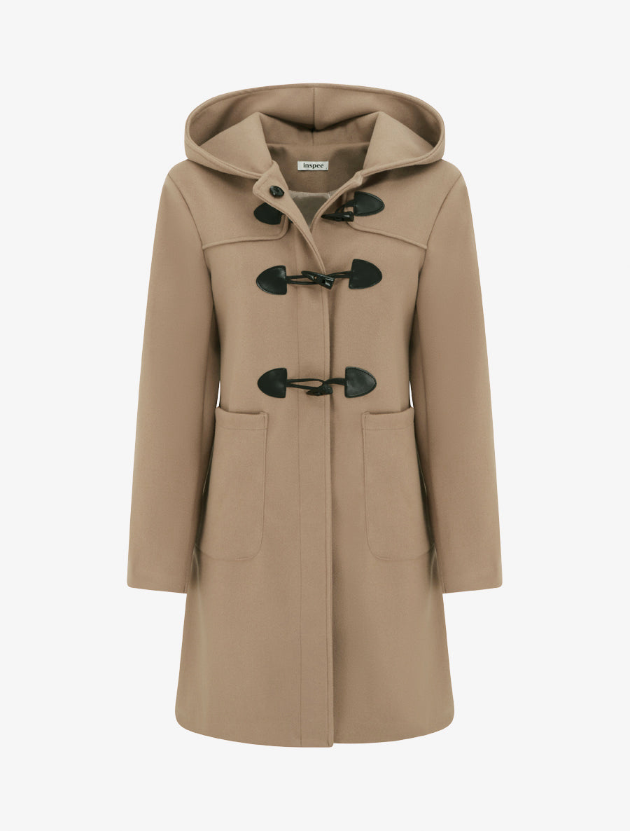 Duffle-coat droit à capuche - Beige foncé - 1
