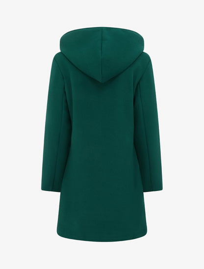 Duffle-coat droit à capuche - Vert foncé - 2