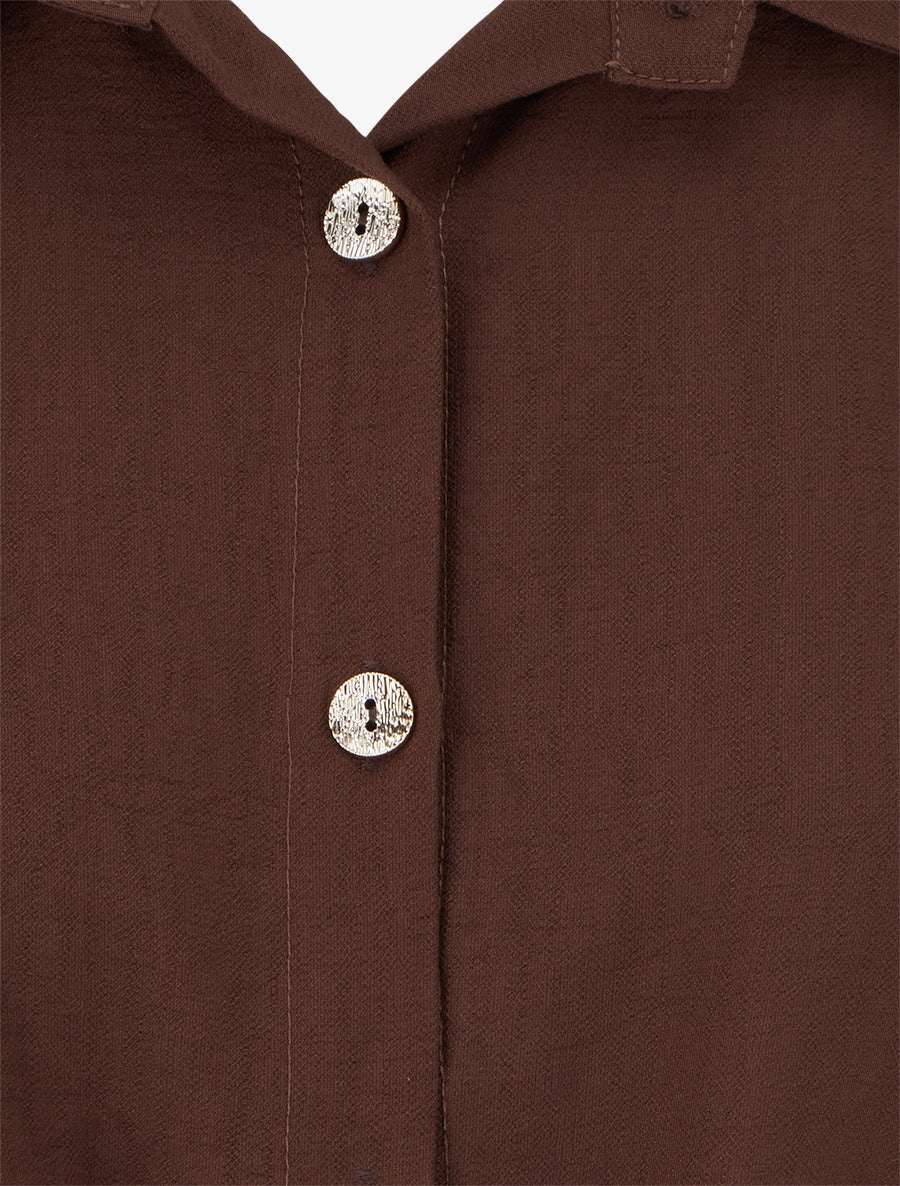 Chemise unie à nouer - Kaki - 3