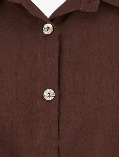 Chemise unie à nouer - Kaki - 3