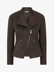 Chaqueta estilo perfecto en ante - Marrón