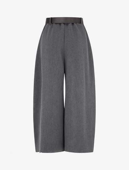 Pantalon taille haute coupe ample à plis - Gris foncé - 2