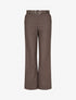 Pantalon droit uni en simili - Marron - 1
