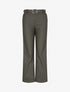 Pantalon droit uni en simili - Kaki - 1