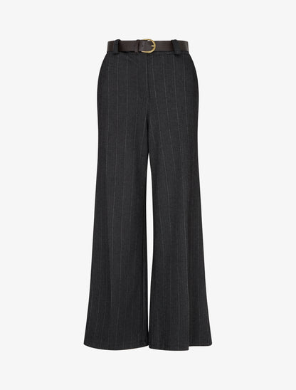 Pantalon ample à rayures - Noir - 1